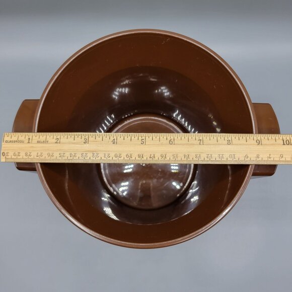 Vintage Thermo-Serv West Bend USA Brown Lid Ice Bucket With World Map Design - Picture 15 of 15